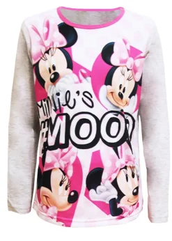 Disney Girls Grey/Pink Mickey & Friends Mood Top And Bottoms Pyjama Set (4-10yrs)