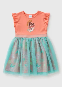 Disney Girls Orange Moana Ombre Mesh Dress (1-7yrs)