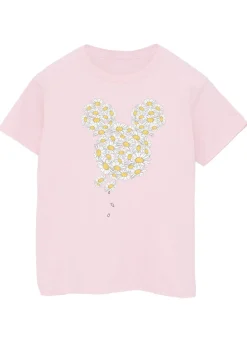 Disney Kids Baby Pink Mickey Mouse Chamomile Head Printed T-Shirt (3-13 yrs)