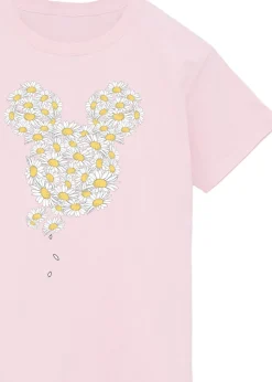Disney Kids Baby Pink Mickey Mouse Chamomile Head Printed T-Shirt (3-13 yrs)