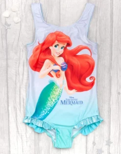 Disney Kids Blue Ariel Poncho Towel & Swimsuit Set (18 Months-8 Years)