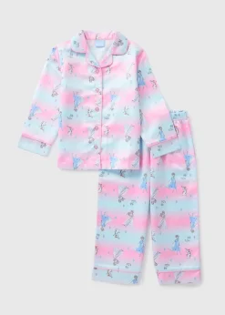 Disney Kids Blue Frozen Satin Pyjama Set