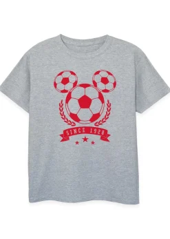Disney Kids Heather Grey Mickey Mouse Football Head Printed T-Shirt (3-13 yrs)