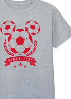 Disney Kids Heather Grey Mickey Mouse Football Head Printed T-Shirt (3-13 yrs)