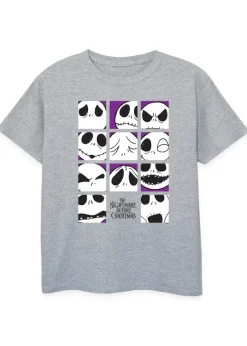 Disney Kids Heather Grey The Nightmare Before Christmas Jack Faces Printed T-Shirt (3-13 yrs)
