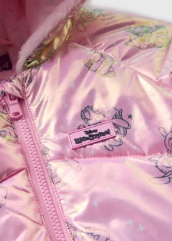 Disney Kids Lilac Stitch Showerproof Puffer Coat (1-7yrs)