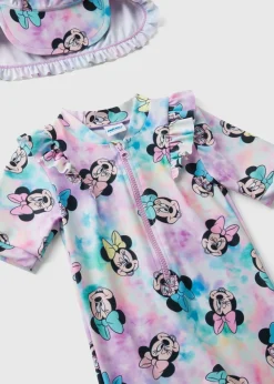Disney Kids Pink Minnie Mouse Surf Suit & Hat (3mths-5yrs)