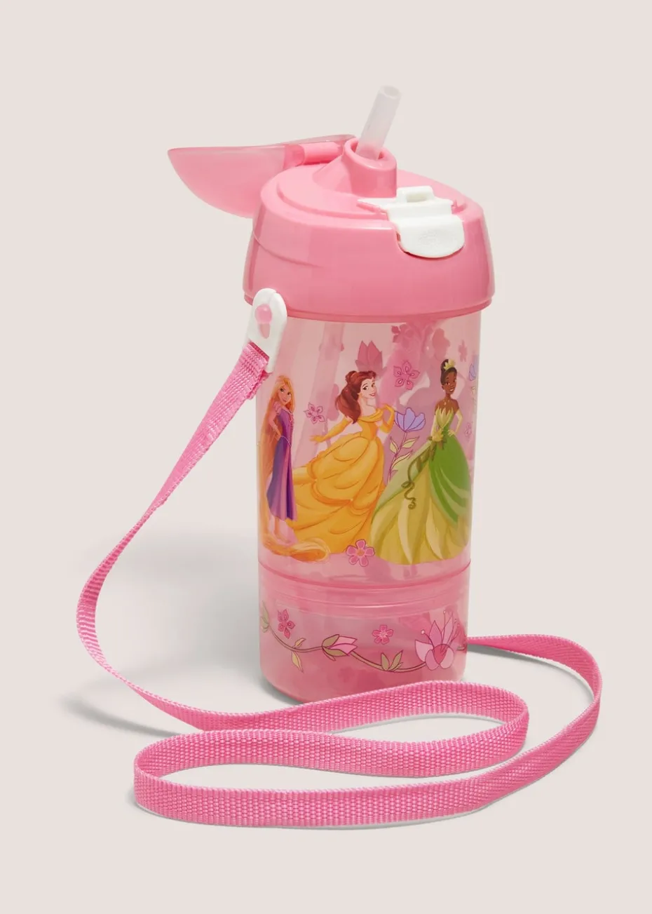 Disney Kids Pink Princess Sip & Snack Water Bottle