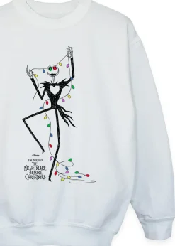 Disney Kids White The Nightmare Before Christmas Lights Sweatshirt (3-13 Years)