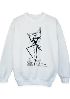 Disney Kids White The Nightmare Before Christmas Lights Sweatshirt (3-13 Years)