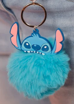 Disney Lilo &  Stitch Blue Pom Pom Keychain