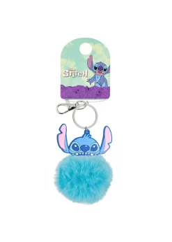 Disney Lilo &  Stitch Blue Pom Pom Keychain