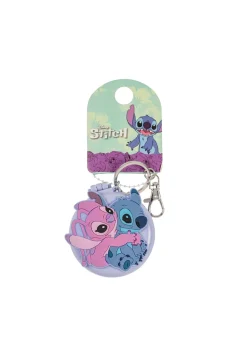Disney Lilo & Stitch Blue Compact Mirror &  Hairbrush Keychain