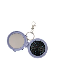Disney Lilo & Stitch Blue Compact Mirror &  Hairbrush Keychain