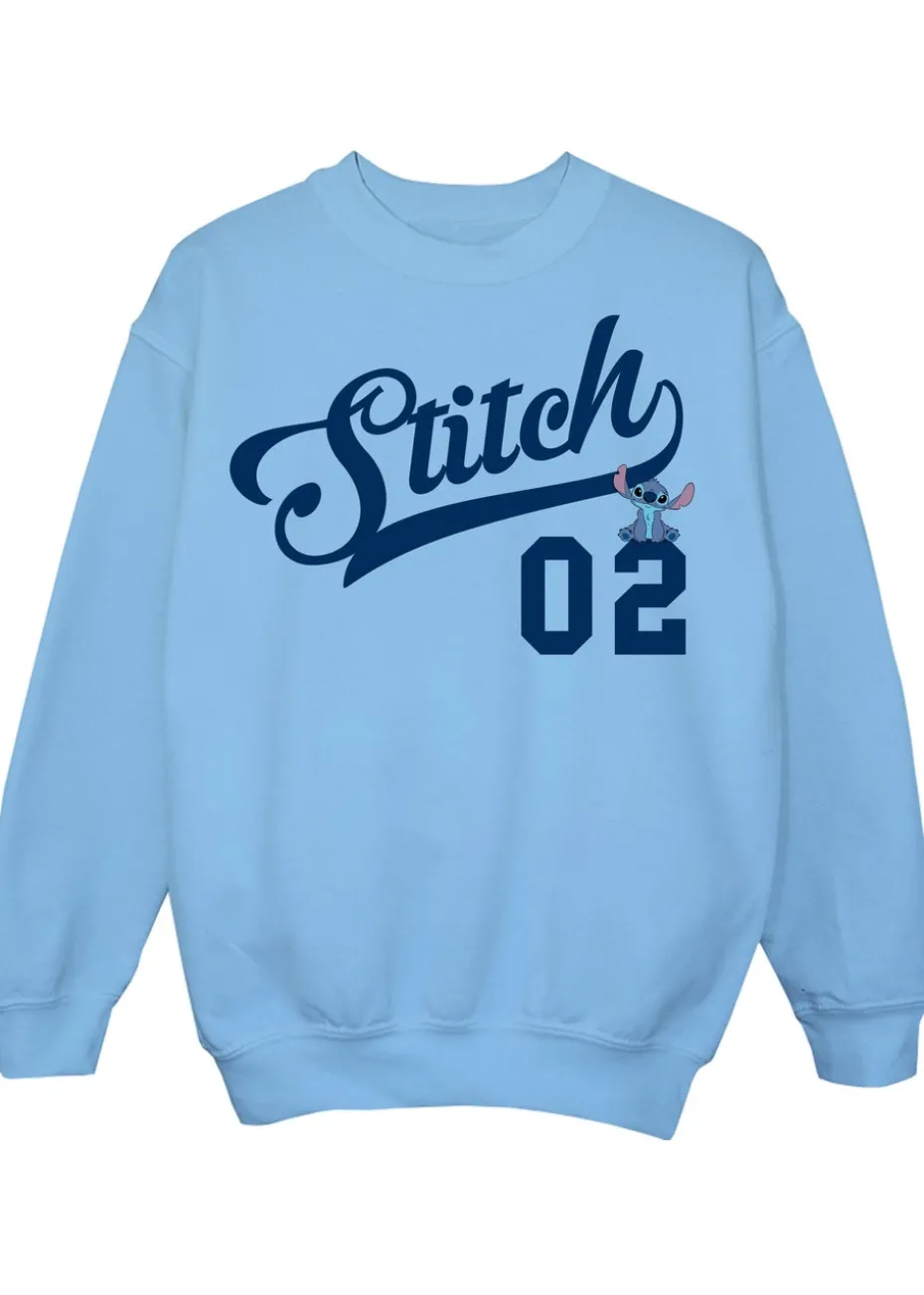 Disney Lilo & Stitch Collegiate Text Kids Blue Sweatshirt (3-13 Years)