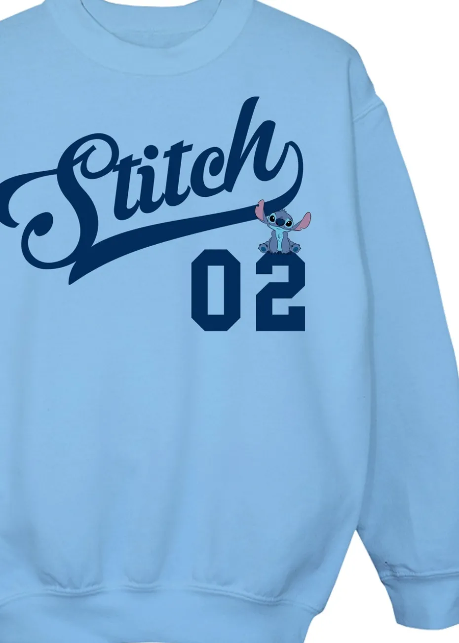 Disney Lilo & Stitch Collegiate Text Kids Blue Sweatshirt (3-13 Years)