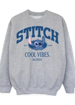 Disney Lilo & Stitch Cool Vibes Kids Heather Grey Sweatshirt (3-13 Years)