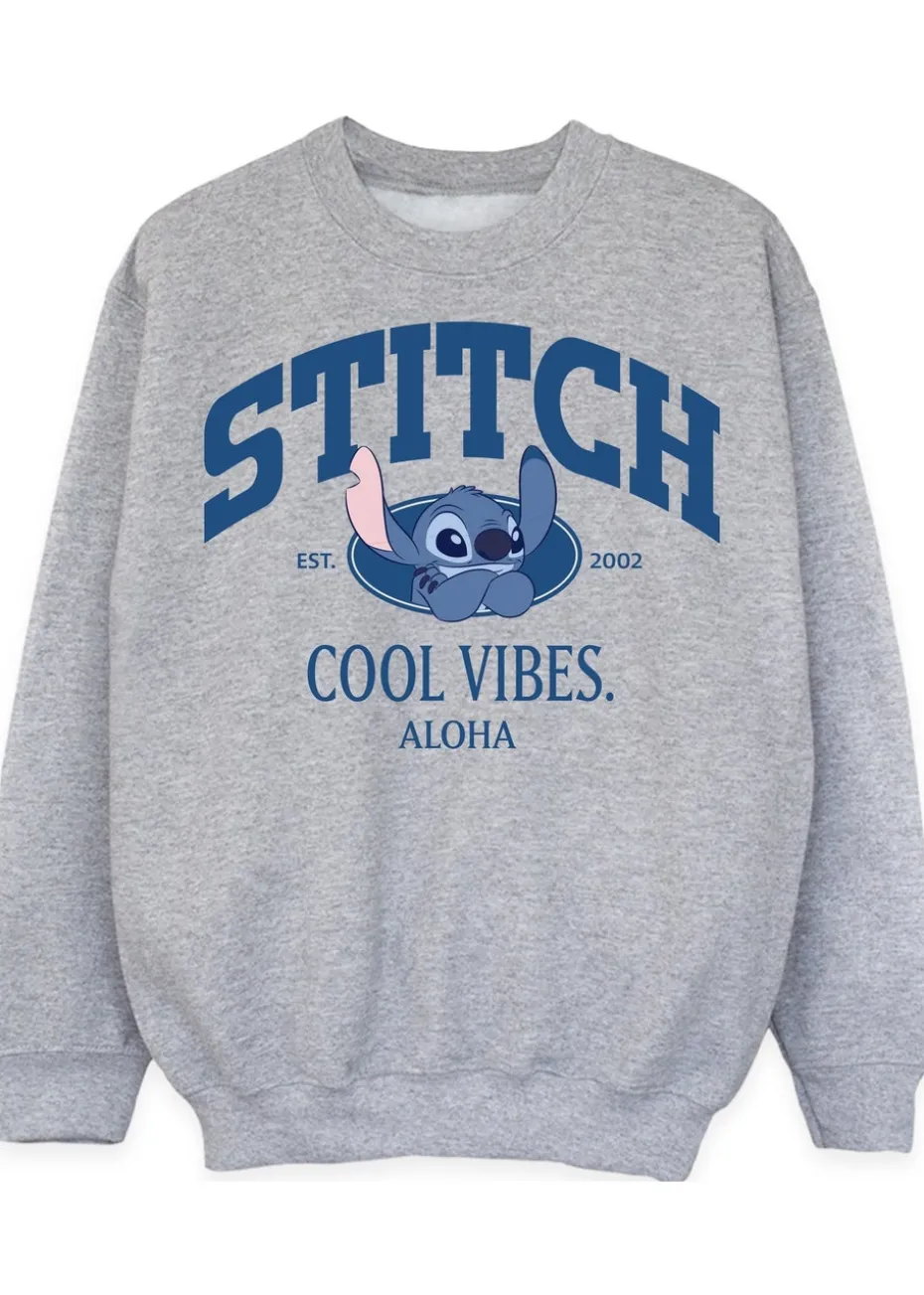 Disney Lilo & Stitch Cool Vibes Kids Heather Grey Sweatshirt (3-13 Years)