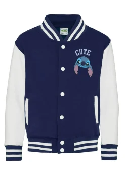 Disney Lilo & Stitch Cute Navy/White Kids Varsity Jacket (3-13 Years)