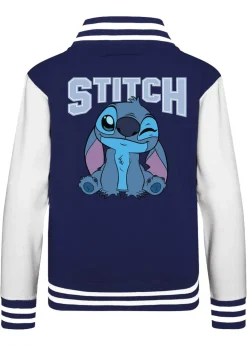 Disney Lilo & Stitch Cute Navy/White Kids Varsity Jacket (3-13 Years)