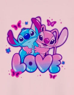 Disney Lilo & Stitch Love Girls Pink T-Shirt (3-14 Years)