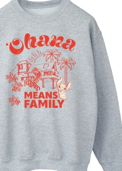 Disney Lilo & Stitch Ohana Means Family Heather Grey Sweatshirt
