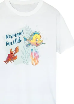 Disney Little Mermaid Club White Printed Boyfriend Fit T-Shirt
