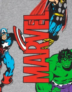 Disney Marvel Avengers Kids Black & Grey Shortie Pyjamas (2-8 Years)