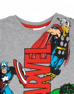 Disney Marvel Avengers Kids Black & Grey Shortie Pyjamas (2-8 Years)