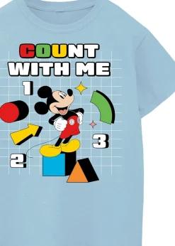 Disney Mickey Clubhouse Count With Me Kids Light Blue Graphic T-Shirt (3-13 Years)