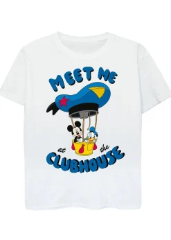 Disney Mickey Clubhouse Meet Me At The Clubhouse Kids White Graphic T-Shirt (3-13 Years)