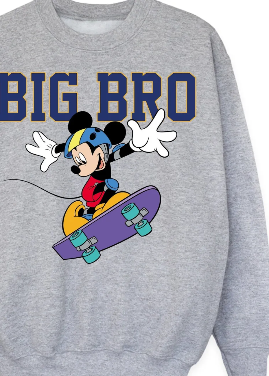 Disney Mickey Mouse Big Brother Boys Grey Sweatshirt (3-13 Years)