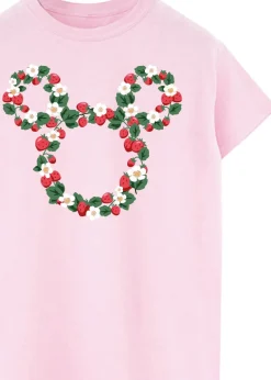 Disney Mickey Mouse Strawberry Head Light Pink Boyfriend Fit Graphic T-Shirt