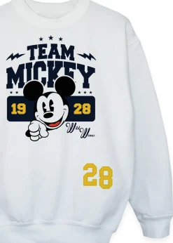 Disney Mickey Mouse Team Mickey Kids White Sweatshirt (3-13 Years)