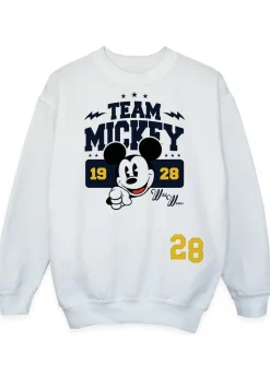 Disney Mickey Mouse Team Mickey Kids White Sweatshirt (3-13 Years)