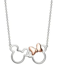 Disney Minnie And Mickey Silver & Rose gold Plated Necklace