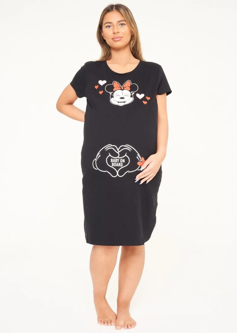 Disney Minnie Mouse Black Maternitiy Nightie