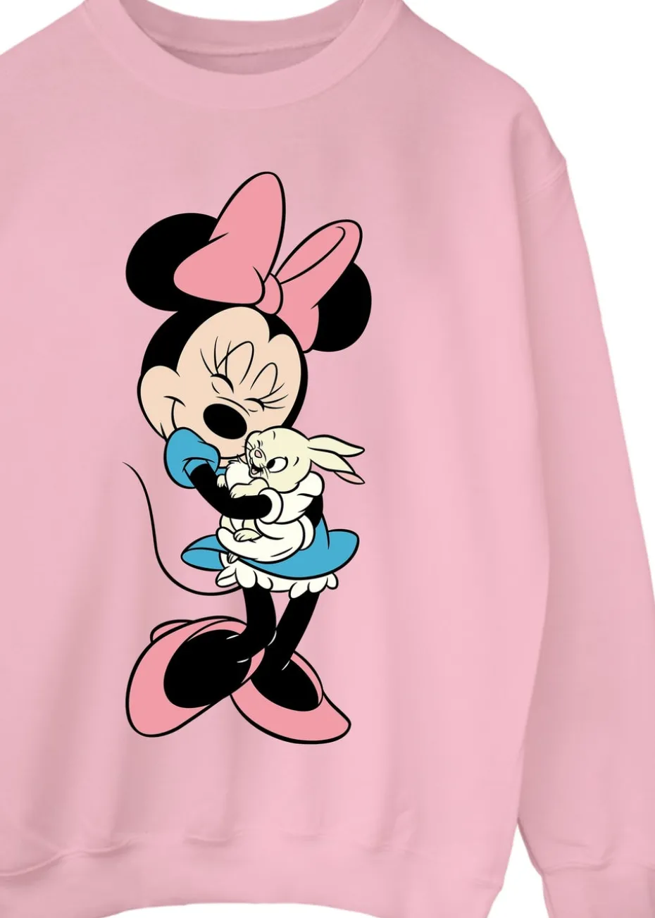 Disney Minnie Mouse Bunny Girls Pink Sweatshirt (3-13 Years)