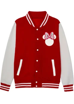 Disney Minnie Mouse Flowers Girls Red Varsity Jacket (3-13 Years)