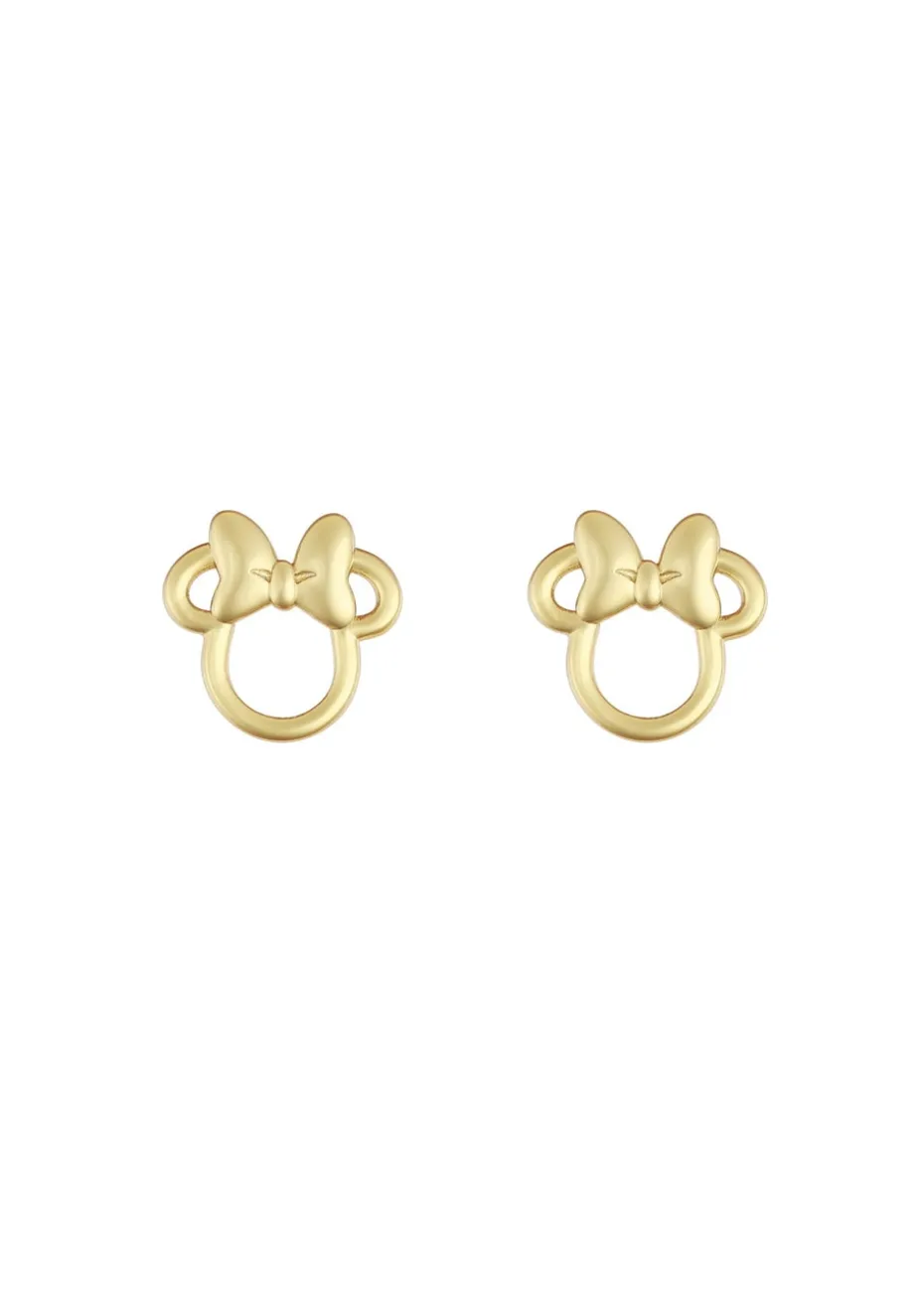 Disney Minnie Mouse Gold Bow Earrings
