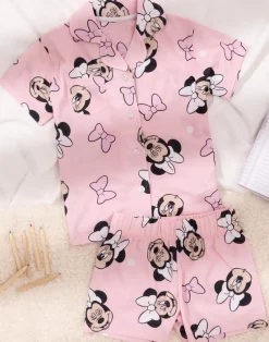 Disney Minnie Mouse Kids Shortie Pink Pyjamas (18 Months-8 Years)