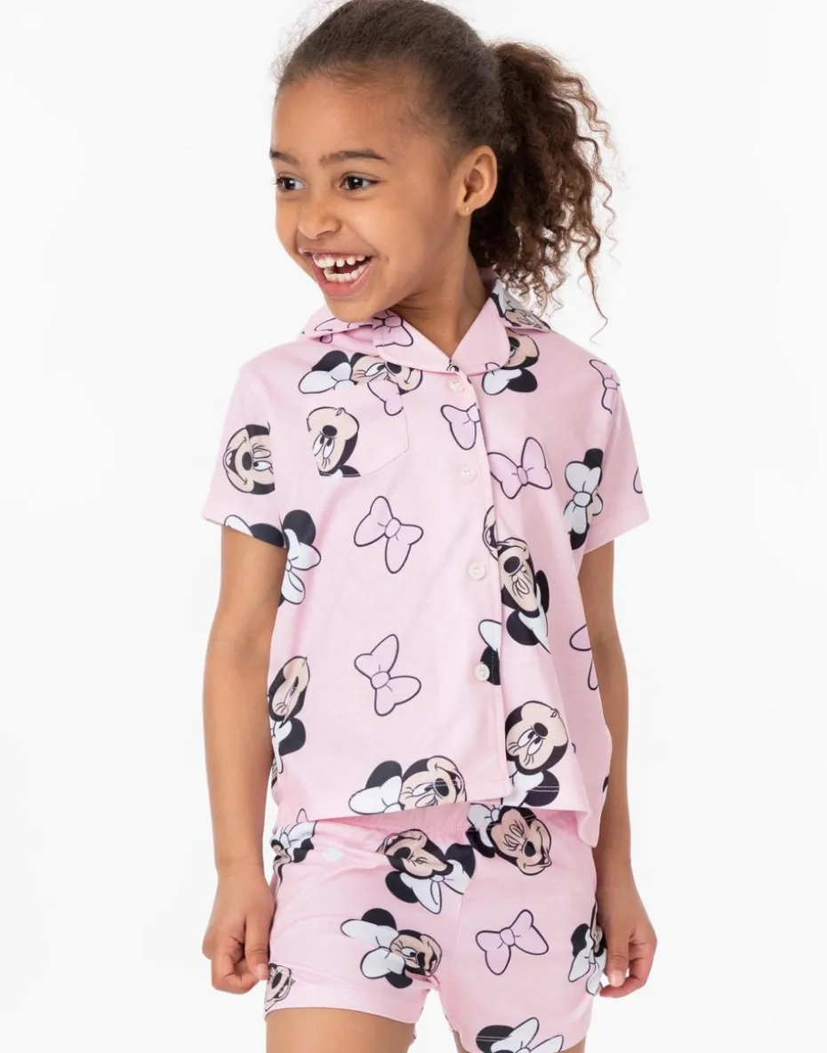 Disney Minnie Mouse Kids Shortie Pink Pyjamas (18 Months-8 Years)