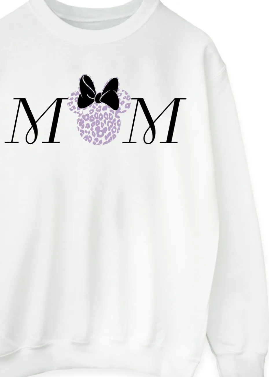 Disney Minnie Mouse Mum Leopard White Sweatshirt