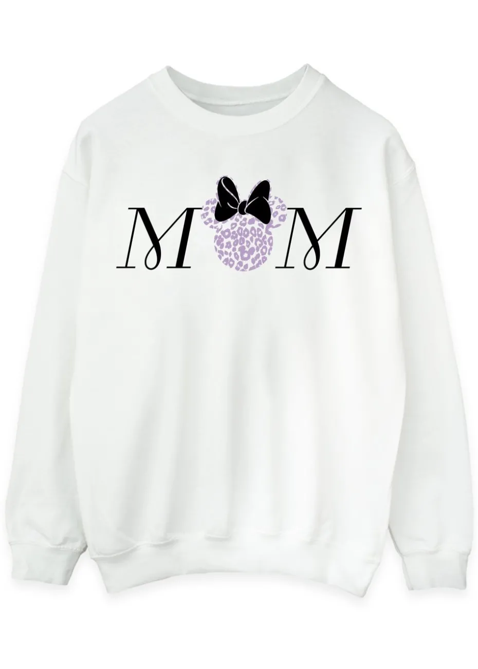 Disney Minnie Mouse Mum Leopard White Sweatshirt