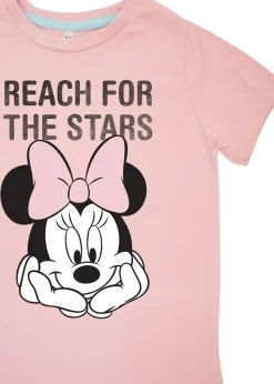 Disney Minnie Mouse Reach For The Stars Kids Baby Pink Hearts Pyjamas (3-8 Years)