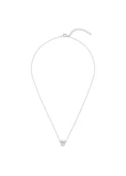 Disney Minnie Mouse Silver Plated Crystal Necklace & Stud Earring Set