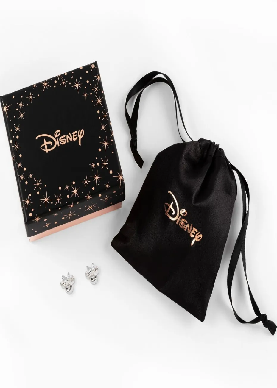 Disney Minnie Silver Plated April Birthstone Stud Earrings