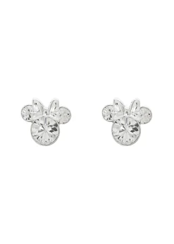 Disney Minnie Silver Plated April Birthstone Stud Earrings