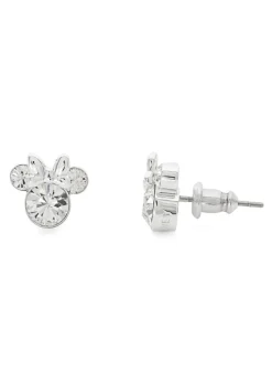 Disney Minnie Silver Plated April Birthstone Stud Earrings