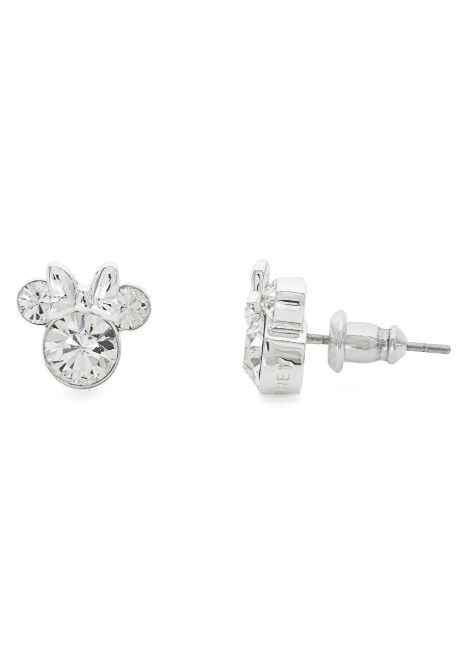 Disney Minnie Silver Plated April Birthstone Stud Earrings